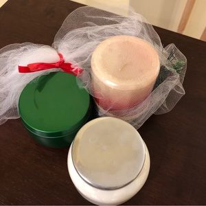 Bundle of Three Christmas Holiday Scented Candles Red Green Festive